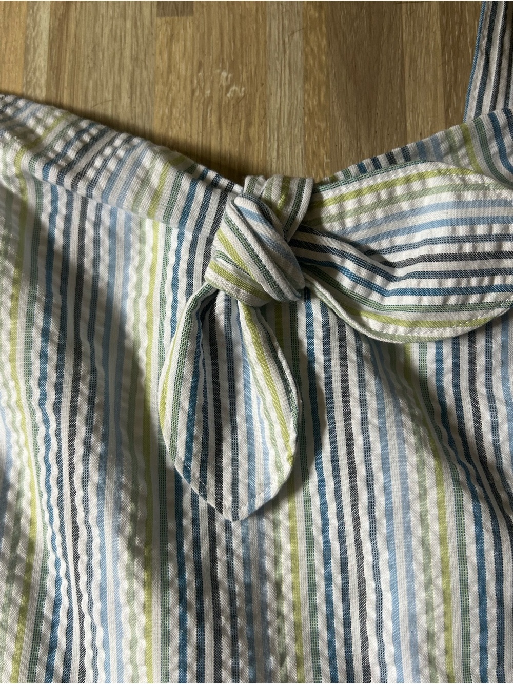 Draper James Seersucker Spaghetti Strap Brystol Striped 100% Cotton Dress Sz 10 - Picture 11 of 12